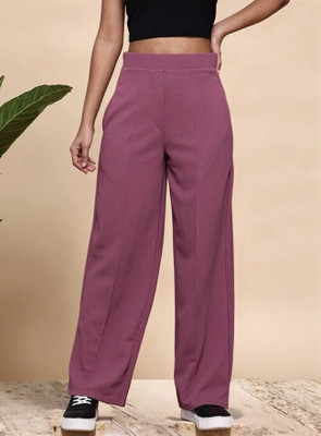 Mast & Harbour Regular Fit Women Purple Trousers