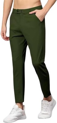 LOOMLUXE Slim Fit Men Dark Green Trousers