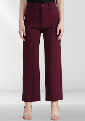 BELWELL Regular Fit Women Maroon Trousers