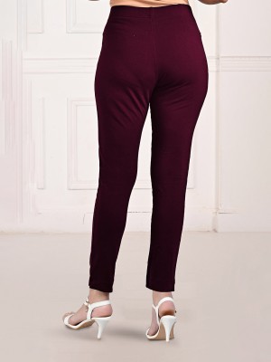 Lyra Comfort Fit Women Maroon Trousers