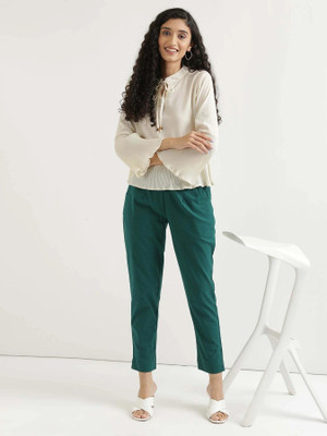 Jaipur Global Regular Fit Women Green Trousers