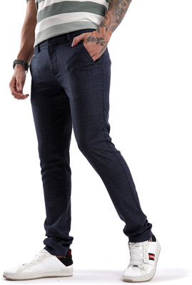 WROGN Slim Fit Men Blue Trousers