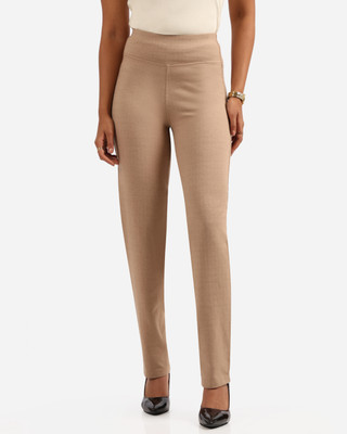 BlissClub Werk-It Straight Pants - Regular Regular Fit Women Cream Trousers
