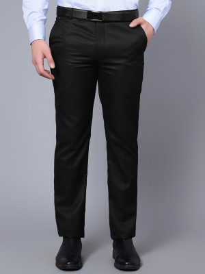 CANTABIL Regular Fit Men Black Trousers