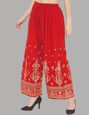 farukhi creation Regular Fit Women Red Trousers