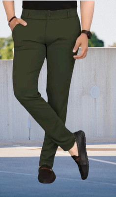 CIVIRASTYLE Regular Fit Men Green Trousers