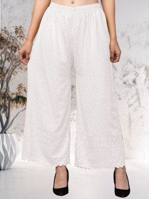 FamBee Relaxed Women White Trousers