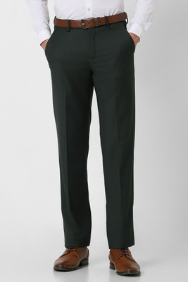 VAN HEUSEN Regular Fit Men Green Trousers
