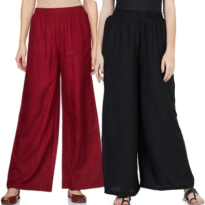 KGN FASHION Regular Fit Women Maroon, Black Trousers