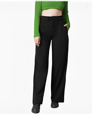 RG CREATION Relaxed Women Black Trousers