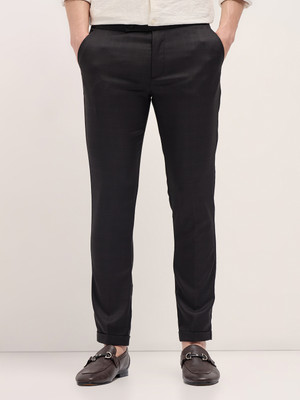 THE BEAR HOUSE Slim Fit Men Black Trousers