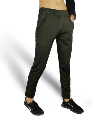 SK Clasy Slim Fit Men Dark Green Trousers