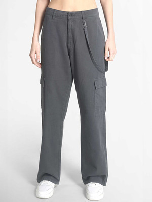 Roadster Straight Fit Women Grey Trousers