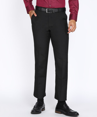 PARK AVENUE Regular Fit Men Black Trousers
