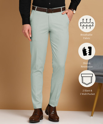 STREETVIBES Regular Fit Men Light Green Trousers