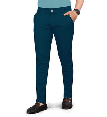 HETANSHVFASHION Slim Fit Men Blue Trousers