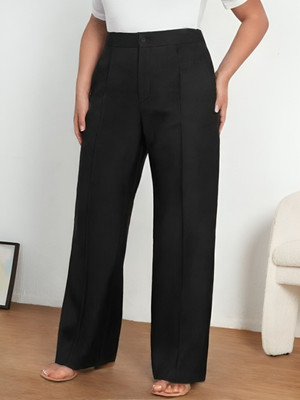 MAYKR Straight Fit Women Black Trousers