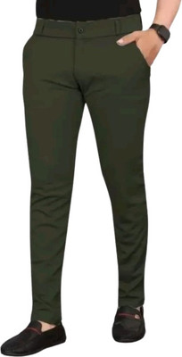 CIVIRASTYLE Regular Fit Men Green Trousers