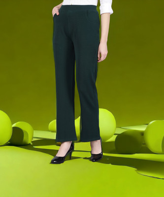 fithub Regular Fit Women Dark Green Trousers