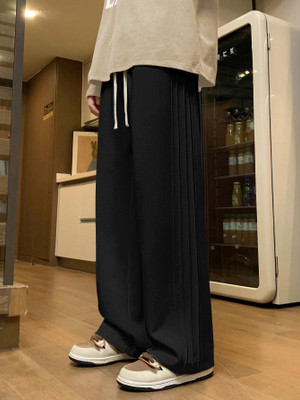 Leriya Fashion Regular Fit Men Black Trousers