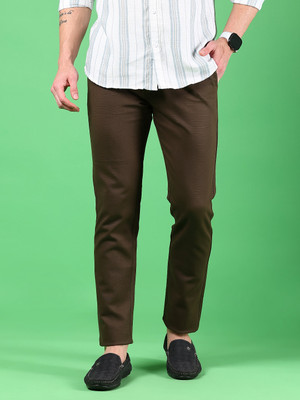 V-MART Slim Fit Men Brown Trousers