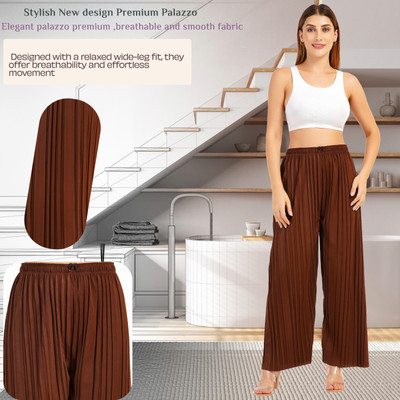 KWSH Regular Fit Women Pink, Brown Trousers