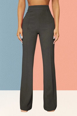 AKOTTY Regular Fit Women Grey Trousers