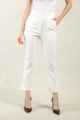 CHKOKKO Regular Fit Women White Trousers