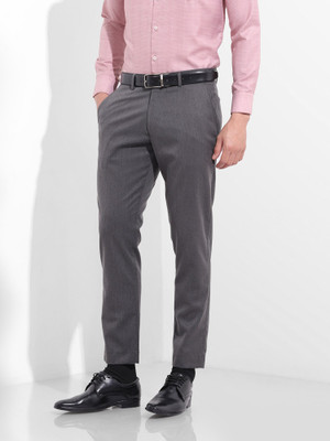 The Indian Garage Co. Slim Fit Men Grey Trousers