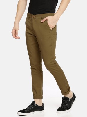 FUBAR Slim Fit Men Dark Green Trousers