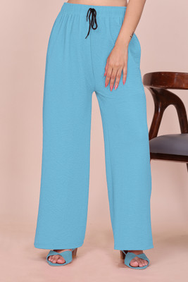 Tannu Fashion Relaxed Women Light Blue Trousers