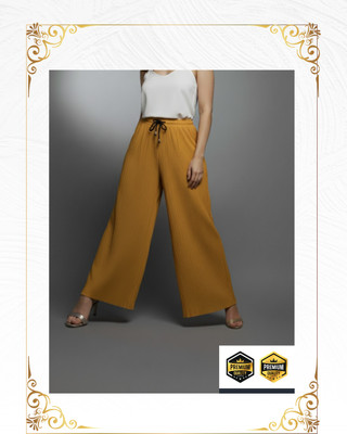 The Sahia Relaxed, Comfort Fit Women Gold Trousers
