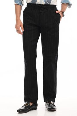Estilocus Regular Fit Men Black Trousers