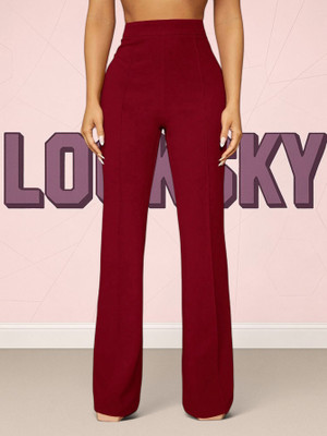 nitafashion Loose Fit Women Maroon Trousers