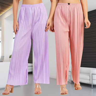 KWSH Regular Fit Women Purple, Pink Trousers