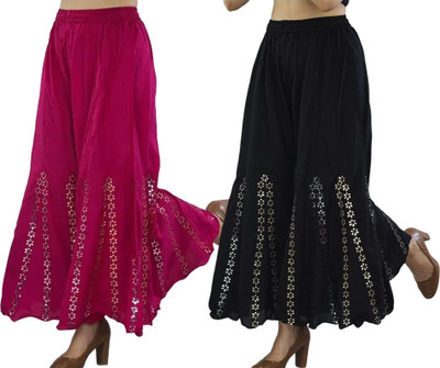 SMASUMM Comfort Fit Women Pink, Black Trousers