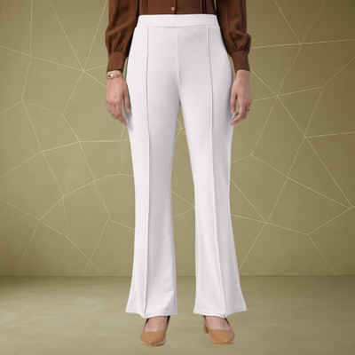 nitafashion Loose Fit Women White Trousers
