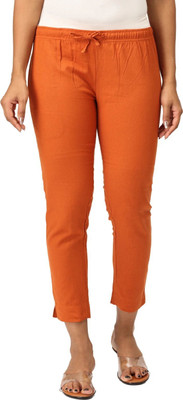 i TEX Regular Fit Women Orange Trousers