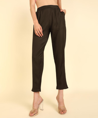 COTLUB Regular Fit Women Green Trousers