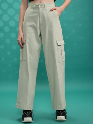 Tokyo Talkies Relaxed Women Green Trousers