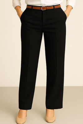 KARIMA INETERNATIONAL Regular Fit Women Black Trousers