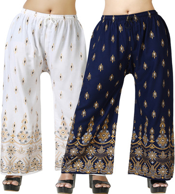 Lasafiya Regular Fit Women White, Blue Trousers