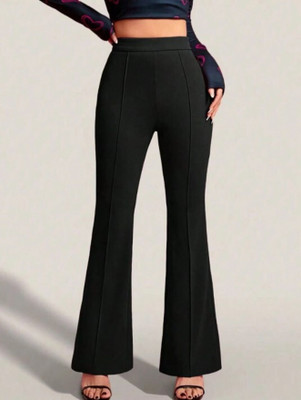 Denimix Straight Fit Women Black Trousers