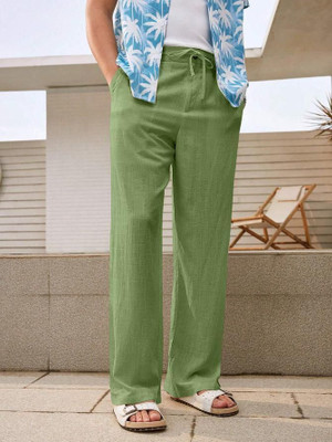 Leriya Fashion Regular Fit Men Green Trousers