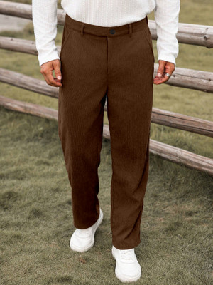 Rajovati Slim Fit Men Brown Trousers