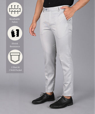 MANCREW Regular Fit Men Grey Trousers