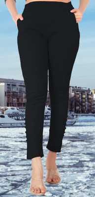 DEEPA ENTERPRISE Slim Fit Women Black Trousers