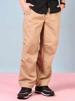 V-MART Loose Fit Men Beige Trousers