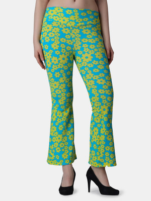 POPWINGS Regular Fit Women Blue, Yellow Trousers