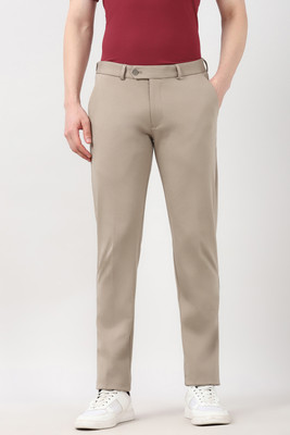 PETER ENGLAND Regular Fit Men Khaki Trousers